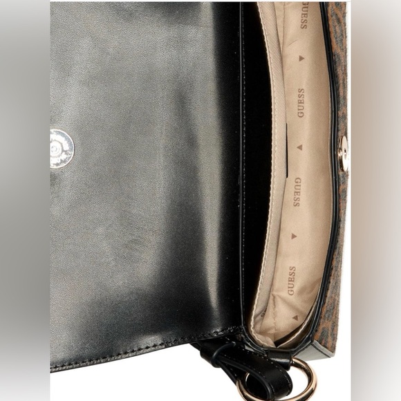 Guess Domitila Mini Over Flap Shoulder Women Bag in Leopard - Picture 7 of 7